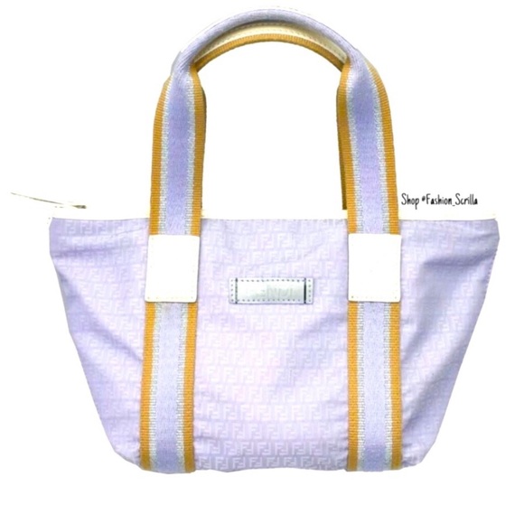 Fendi Handbags - Fendi Vintage Pastel Lavender FF Monogram Zucca Canvas Y2K Mini Logo Mini bag